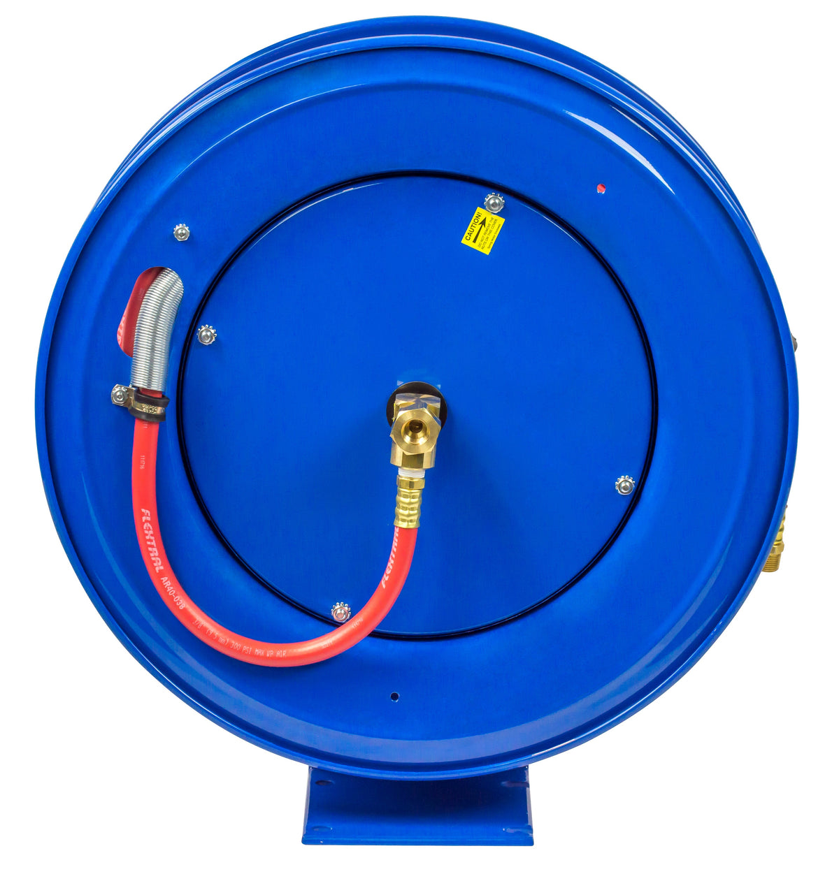E-LP-450 by Coxreels | E Series | 300 PSI Spring Driven Hose Reel for Air & Water | 1/2" Hose ID, 1/2" FNPT Inlet x 1/2" MNPT Hose End | Steel | 50ft PVC Hose Included