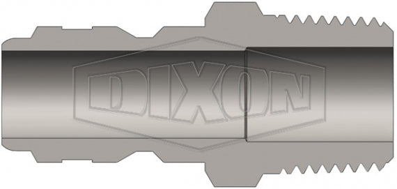 E2M2 by Dixon Valve | Hydraulic Quick Disconnect Coupling | E-Series | 1/4" Male NPTF x 1/4" Straight-Through Interchange | Plug | Steel