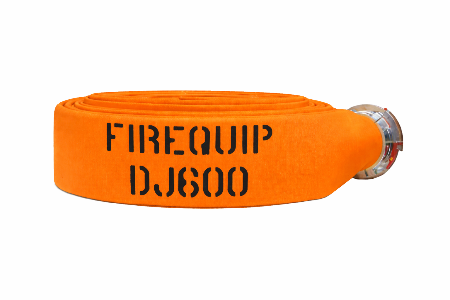 DJ50x100O50S by Snap-Tite | DJ600 Series | Double Jacket Polyester Fire Hose Assembly with EPDM Liner | 5" Hose I.D. with 5" Storzs | 300 PSI | Orange | 100ft Length