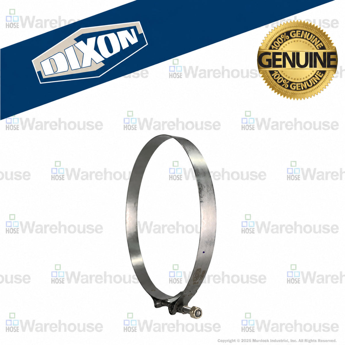 STBC900 by Dixon Valve | Style STBC | T-Bolt Clamp | 3/4" Band Width | Hose OD Range: from 8.75" to 9.06" | 300 Stainless Steel Band & Bolt