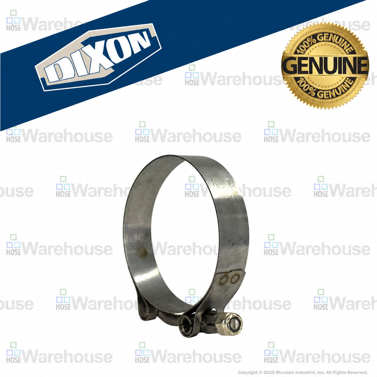 STBC275 by Dixon Valve | Style STBC | T-Bolt Clamp | 3/4" Band Width | Hose OD Range: from 2.50" to 2.81" | 300 Stainless Steel Band & Bolt