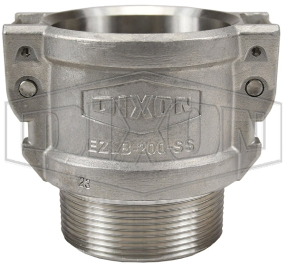 EZL200-B-SS by Dixon Valve | EZLink® Armless Cam & Groove Coupler | Type B | 2" Coupler x 2" Male NPT | 316 Stainless Steel
