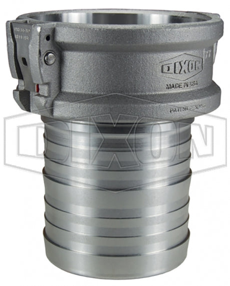 EZL300-C-AL by Dixon Valve | EZLink® Armless Cam & Groove Coupler | King Crimp Hose Shank | Type C | 3" Coupler x 3" Hose Shank | Aluminum