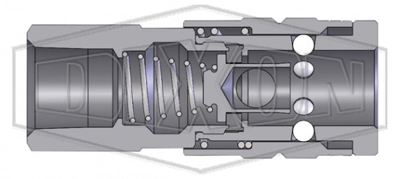 3FF3 by Dixon Valve | Pneumatic Quick Disconnect Coupling | F-Series | 3/8" Female NPTF x 3/8" Manual Industrial Interchange | Socket | Nitrile Seal | Steel