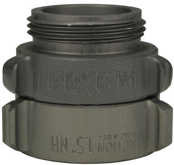 N54-25F15F Dixon Aluminum Female Swivel x Male Rigid Adapter - Style N54 - Rocker Lug - 2-1/2" Female NST(NH) x 1-1/2" Male NST(NH)