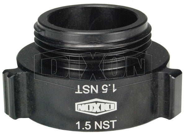 N37-15S15F Dixon Aluminum Hydrant Adapter - Style N37 - Rocker Lug - 1-1/2" Female NPSH x 1-1/2" Male NST(NH)