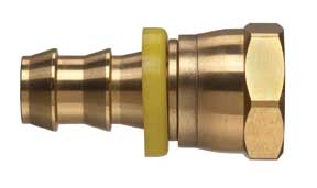 POFFPS-0808 by Kuriyama | Push-On Hose Fitting | 1/2" Hose Barb x 1/2" Female NPTF Swivel | Brass