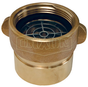 RSFSA25F20T Dixon Cast Brass Female Swivel Suction Adapter with Poly Screen - Rocker Lug - Increaser / Reducer - 2-1/2" Female NST(NH) x 2" Female NPT