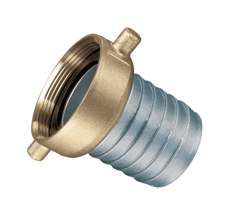 FHNST-F150 by Kuriyama | Shank with Brass Swivel Nut | 1-1/2" Female NST X 1-1/2" Hose Shank | 75 PSI | Aluminium
