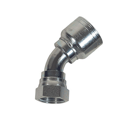 FJC45-20Z-20 Dixon Valve -20Z Carbon Steel Nominal Smooth Bore PTFE Hose Fitting - 45 deg. FJIC - 1-1/4" Thread Size