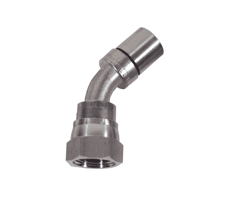 FJS45-08-08 Dixon Valve -8 304 Stainless Steel Nominal Smooth Bore PTFE Hose Fitting - 45 deg. FJIC - 1/2" Thread Size