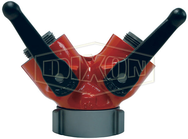 FWV10S10S Dixon Cast Aluminum Forestry Grade 1/4 Turn Ball Type Wye Valve - 1" Female NPSH x (two) 1" Male NPSH