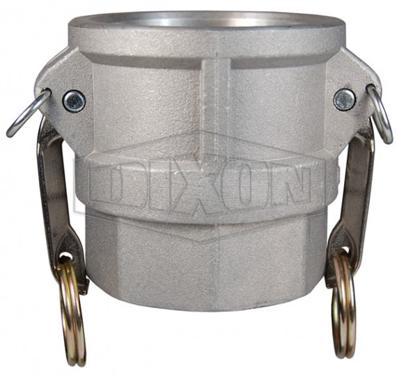 G400-D-ALSI by Dixon Valve | Global Cam & Groove Coupler | Type D | 4" Coupler x 4" Male NPT | A380 Permanent Mold Aluminum (Stainless Handles)