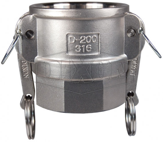 G75-D-SS by Dixon Valve | Global Cam & Groove Coupler | Type D | 3/4" Coupler x 3/4" Female NPT | 316 Investment Cast Stainless Steel
