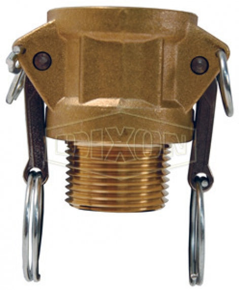 G100-B-BR by Dixon Valve | Global Cam & Groove Coupler | Type B | 1" Coupler x 1" Male NPT | ASTMC38000 Forged Brass (Stainless Handles)