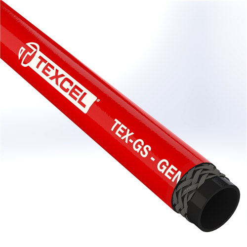 GS-8-C300-200R by Texcel | TEX-GS Series | General Service Air & Water Hose | 1/2" Hose ID | 300 PSI | Red | 200ft Coil