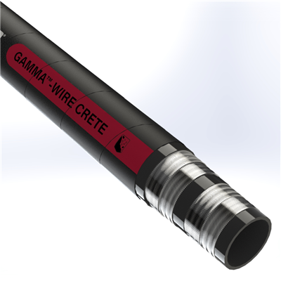GWC12S1-5.0-50N by Texcel | GAMMA™-WIRE CRETE Series | Wire Concrete Placement Hose | 5" Hose ID | 1450 PSI | Black