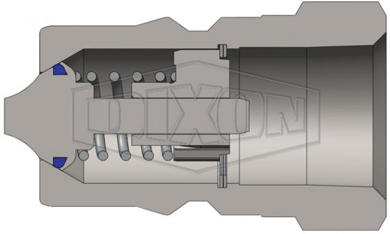 D-H4F4-SS by Dixon Valve | Hydraulic Quick Disconnect Coupling | H-Series | 1/2" Female NPTF x 1/2" ISO-B Fry Oil | Plug | 316 Stainless Steel