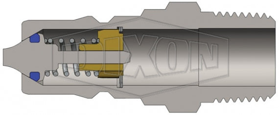 H2M3 by Dixon Valve | Hydraulic Quick Disconnect Coupling | H-Series | 3/8" Male NPTF x 1/4" ISO-B Interchange | Plug | Steel