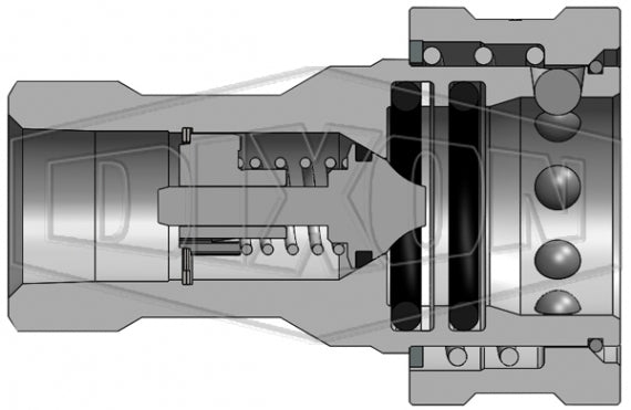 6HF6-B by Dixon Valve | Hydraulic Quick Disconnect Coupling | H-Series | 3/4" Female NPTF x 3/4" ISO-B Interchange | Socket | Nitrile Seal | Brass