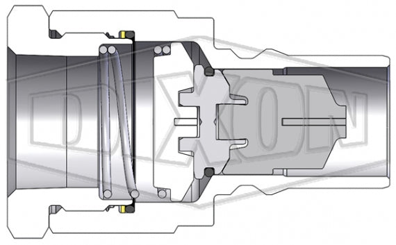 H12F10-B by Dixon Valve | Hydraulic Quick Disconnect Coupling | H-Series | 1-1/4" Female NPTF x 1-1/2" ISO-B High Volume Interchange | Plug | Brass