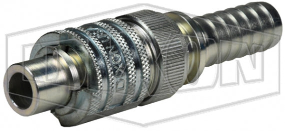 N4S6-ZLS by Dixon Valve | Pneumatic Quick Disconnect Coupling | Dix-Lock® N-Series | Hose Barb | 3/4" Hose ID x 1/2" Body Size | Plug with Steel Locking Sleeve | Steel