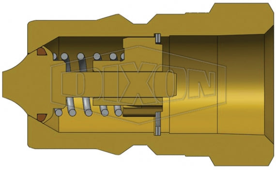 HS2F2-B by Dixon Valve | Hydraulic Quick Disconnect Coupling | HS-Series | 1/4" Female NPTF x 1/4" ISO-B Steam Interchange | Plug | Brass