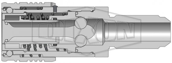 4HTJB6 by Dixon Valve | Hydraulic Quick Disconnect Coupling | HT-Series | 3/4" Male JIC Bulkhead x 1/2" ISO16028 Flushface Interchange | Socket | Nitrile Seal | Steel