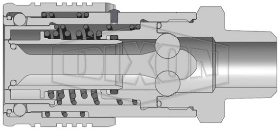 3HTM4 by Dixon Valve | Hydraulic Quick Disconnect Coupling | HT-Series | 1/2" Male NPTF x 3/8" ISO16028 Flushface Interchange | Socket | Nitrile Seal | Steel