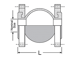 HTSRF50X6 by Kuriyama | Single Sphere Flanged Rubber Expansion Joint | Size: 5" | Length: 6" | 225 PSI | Carbon Steel