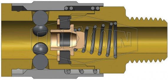 2JM1-B by Dixon Valve | Pneumatic Quick Disconnect Coupling | J-Series | 1/8" Male NPTF x 1/4" Automotive Interchange | Socket | Nitrile Seal | Brass
