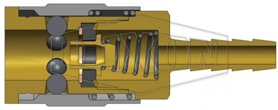 2JS3-B by Dixon Valve | Pneumatic Quick Disconnect Coupling | J-Series | Hose Barb | 3/8" Hose ID x 1/4" Automotive Interchange | Socket | Nitrile Seal | Brass