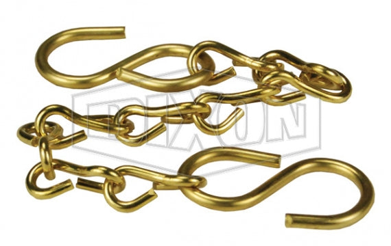 CH-B-24 by Dixon Valve | Cam & Groove | Jack Chain with S-Hook | 24" Length | Brass