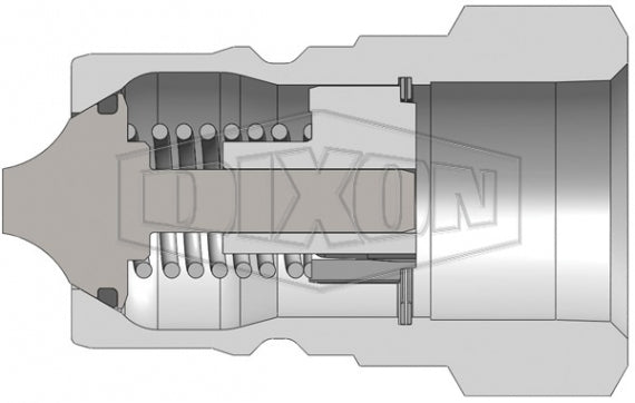 K12F12 by Dixon Valve | Hydraulic Quick Disconnect Coupling | K-Series | 1-1/2" Female NPTF x 1-1/2" ISO-A Interchange | Plug | Steel