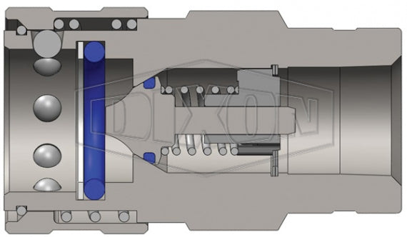 3KF3-SS by Dixon Valve | Hydraulic Quick Disconnect Coupling | K-Series | 3/8" Female NPTF x 3/8" ISO-A Interchange | Socket | Nitrile Seals | 316 Stainless Steel