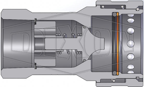 10KBF10 by Dixon Valve | Hydraulic Quick Disconnect Coupling | K-Series | 1-1/4" Female BSPP x 1-1/4" ISO-A Interchange | Socket | Nitrile Seals | Steel