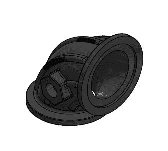 M220SWP038G90 by Banjo | Manifold Flange Connections for Sweeps | 2" Full Port Manifold with 3/8" NPT Port | 90° Elbow