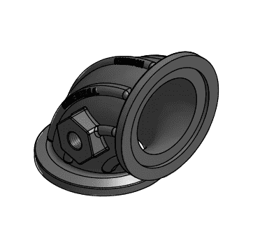 M220SWPG90 by Banjo | Manifold Flange Connections for Sweeps | 2" Full Port Flange x Flange with 1/4" Port | 90° Elbow | 300 PSI