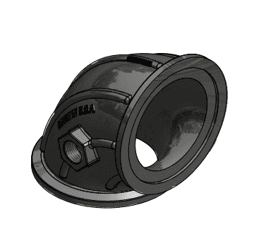 M300SWP050G90 by Banjo | Replacement Part | 3" Flange x Flange Sweep | 90° Elbow with Gauge Port