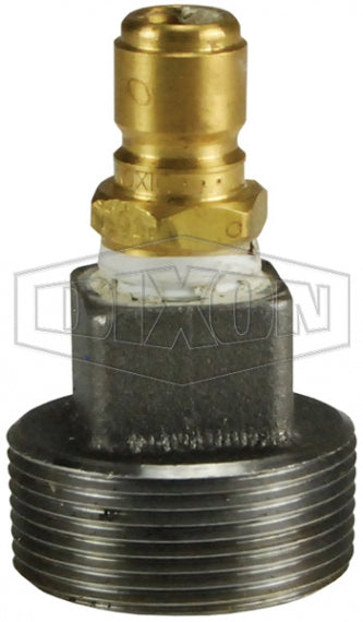 100TP by Dixon Valve | Hydrostatic Test Pump Test Cap | 1" Male NPT x 1/2" Quick Disconnect Plug | Iron / Steel / Brass