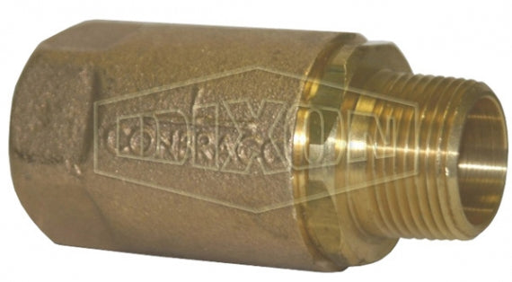61-201 by Dixon Valve | Domestic Ball Cone Check Valve | 1/4" Male NPT x 1/4" Female NPT | Brass