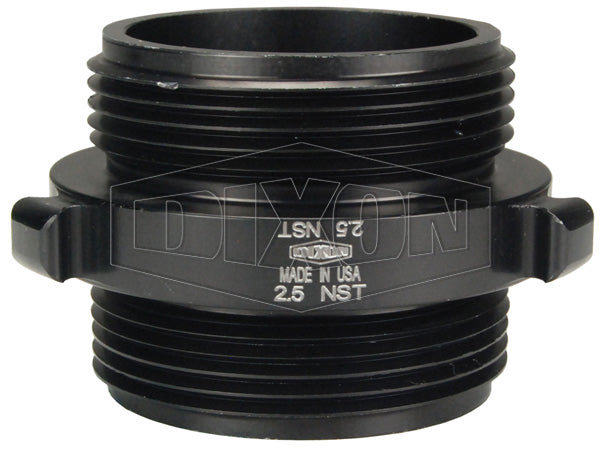 N36-25F25F Dixon Aluminum Double Male - Style N36 - Rocker Lug - 2-1/2" Male NST(NH) x 2-1/2" Male NST(NH)