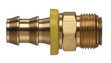 POFMIV-1010 by Kuriyama | Push-On Hose Fitting | 5/8" Hose Barb x 5/8" Male Inverted Flare | Brass