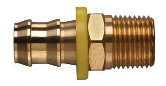 POFMP-1008 by Kuriyama | Push-On Hose Fitting | 1/2" Male NPTF x 5/8" Hose Barb | Brass