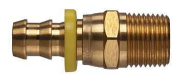 POFMPS-0808 by Kuriyama | Push-On Hose Fitting | 1/2" Hose Barb x 1/2" Male NPTF Swivel | Brass