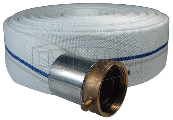 M15-50KAS Dixon Synthetic Single Jacket Mill Hose - Coupled - Fem. x Male NPSH King Short Shank Couplings - 1-1/2" Hose Size - 1-11/16" Bowl Size - 50ft Length