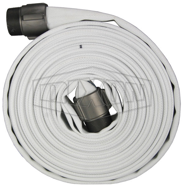 M20-50RAT Dixon Synthetic Single Jacket Mill Hose - Coupled - Fem. x Male MNPT Expansion Ring Couplings - Rocker Lug - 2" Hose Size - 2-3/8" Bowl - 50ft Length
