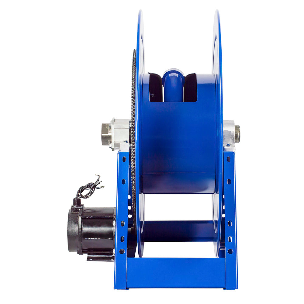 1195-3228-AB by Coxreels | 1195 Series | 1,000 PSI Motor Driven Hose Reel | #6 Gast Air Motor | 2" Hose ID, 2" FNPT Inlet | Steel | 125ft Capacity, Hose Not Included
