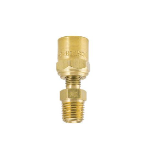 B-183-6106 Breco by Foster | Reusable Hose Fitting | Non Swivel Adapter | 3/8" ID x 5/8" OD | 3/8" Male NPT Thread | Straight | Brass