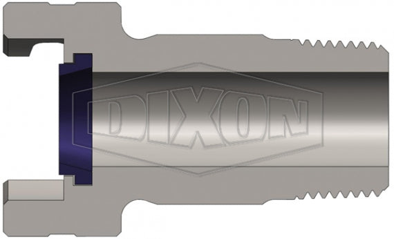 P4M8 by Dixon Valve | Pneumatic Quick Disconnect Coupling | Dual-Lock P-Series | 1" Male NPTF x 1/2" Body Size | Plug | Nitrile Seal | Steel